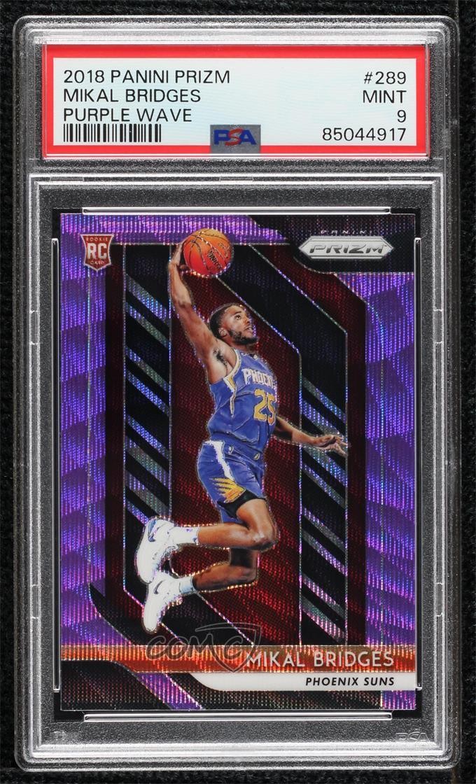 2018-19 Panini Prizm Purple Wave Mikal Bridges #289 PSA 9 MINT Rookie RC 07l0