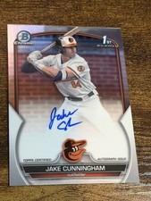 JAKE CUNNINGHAM 2023 Bowman Draft #CDA-JCU 1st Chrome Auto