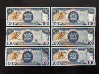 Trinidad And Tobago $100 Dollars Banknote Set (6) LOT: 0802 015