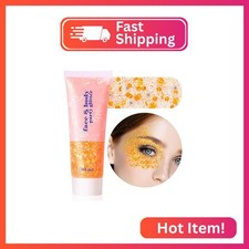 MEICOLY Orange Face Body Glitter,Sparkling Hair Face Glitter Gel,Mermaid Sequins