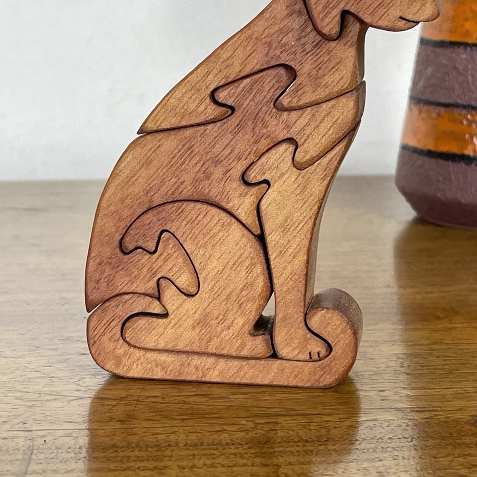 Kitty Cat Wooden Jigsaw Cut Puzzle Handmade Wood Toy Collectible, Christmas Gift - Image 3 of 4