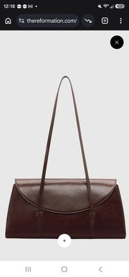 Reformation Elena Shoulder Bag Chestnut LeatherNwt + Dustbag TopDistressedDefect