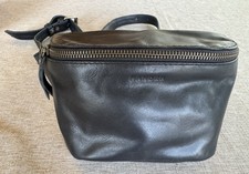 MANDRN Black Leather Fanny Pack Belt Bag Crossbody Handmade Bali