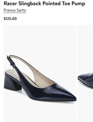 Franco Sarto Shoes Womens Size 10M Blue L-Racer Slingback Block Heel Pump Dressy
