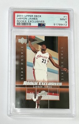 2003 Upper Deck Lebron James Rookie Exclusives #1 PSA 9 RC