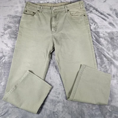 VINTAGE Marks Spencer Jeans Mens 38x28 Tag 40x33 Green Straight Leg Made in UK - Image 1 of 4