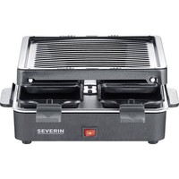 Severin 2370 Raclette Antihaftbeschichtung, 4 PfäNnchen, Grillfunktion Schwarz