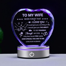 IFOLAINA Wife Gifts with Lighted Base I Love You Gifts for Her from Husband Roma