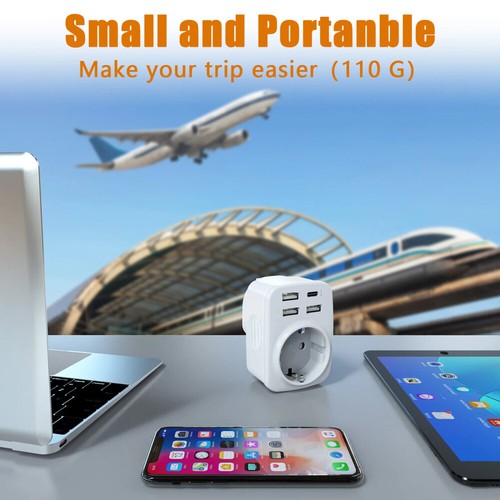 UK Reiseadapter USB England Deutschland Stecker Typ G Stromadapter für Irland DE - Bild 7 von 9