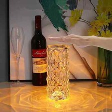 Lampe de table cristal LED 16 couleurs tactile rechargeable avec télécommande