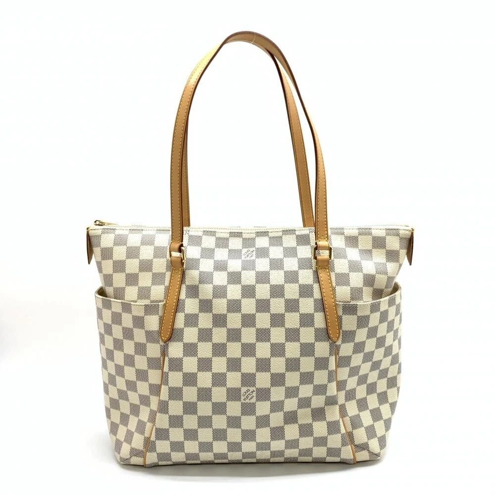 LOUIS VUITTON Tote Bag Totally MM White Damier Azur Shoulder Bag