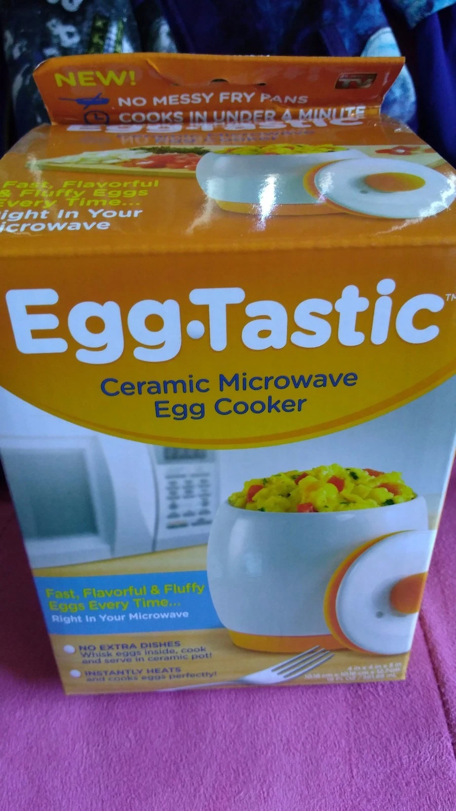 As Seen on TV Egg-Tastic Microwave Egg Cooker and Poacher White/Orange Eggtastic