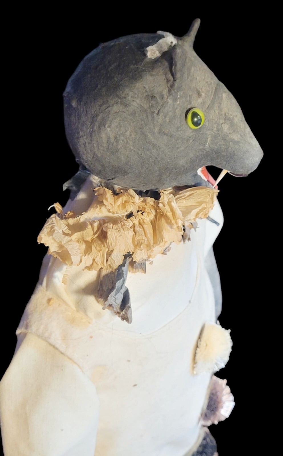 Vintage Halloween Decoration Paper Mache Clown Cat Rat Cody Foster