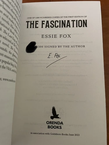SIGNED The Fascination Essie Fox Stencilled Edges Limited New Goldsboro Free Shi
