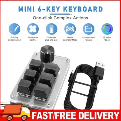 6 Key 1 Knob Programming Macro  Knob Keyboard RGB Mechanical Gaming Keypad