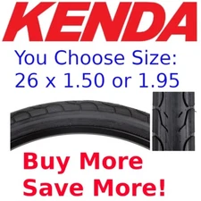 Kenda Kwest K193 26x1.50 or 26x1.95 Bike Tire MTB Fast Slick Commuter 26"