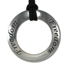 Freedom Motivational Inspirational Pendant - Pewter Necklace Sliding Knot Cord