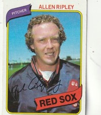 FREE SHIPPING-MINT-1980 Topps Allen Ripley #413 Boston Red Sox PLUS BONUS CARDS