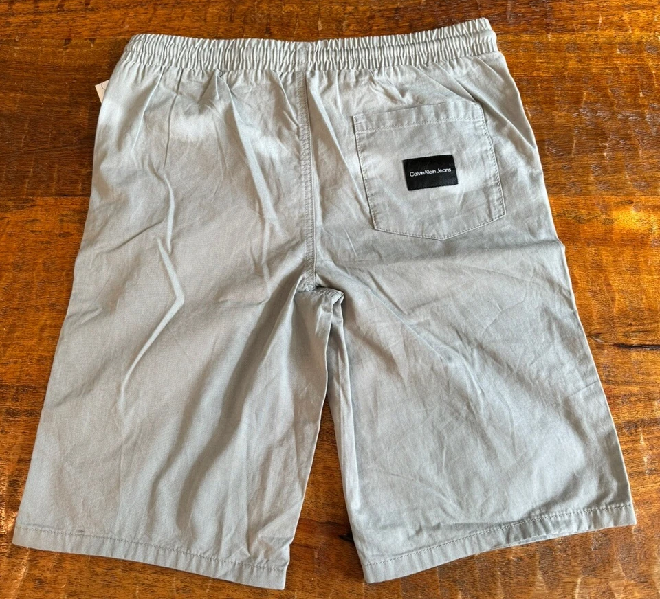 Pantalones Cortos Chinos Calvin Klein Gris Niños Talla Grande 14/16 Cordón Cintura Elástica Foto 2 de 4