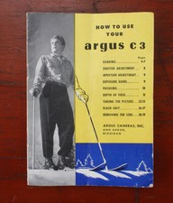 ARGUS C-3 INSTRUCTION BOOK, 1952 PRINTING/188104