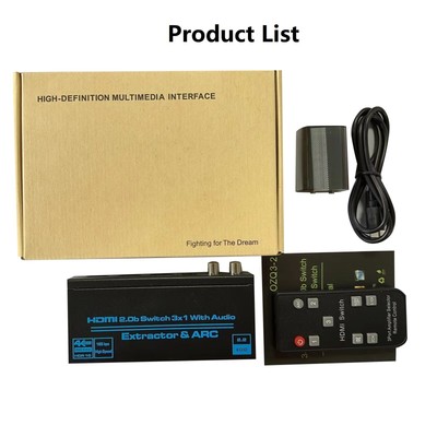 3 In 1 Out 4K HDMI Switcher Switch 3x1 W/ Audio Extractor 3.5mm Jack For PS4 TV