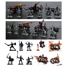 14PCS Plastic Knights Medieval Toy Catapult Bow Soldiers Figures Playset Gift