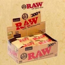 😎 FULL BOX 40 X RAW CLASSIC ROLLING PAPER 1 1/4 SIZE✨ 300 PER X 40 BOOKLETS ✨
