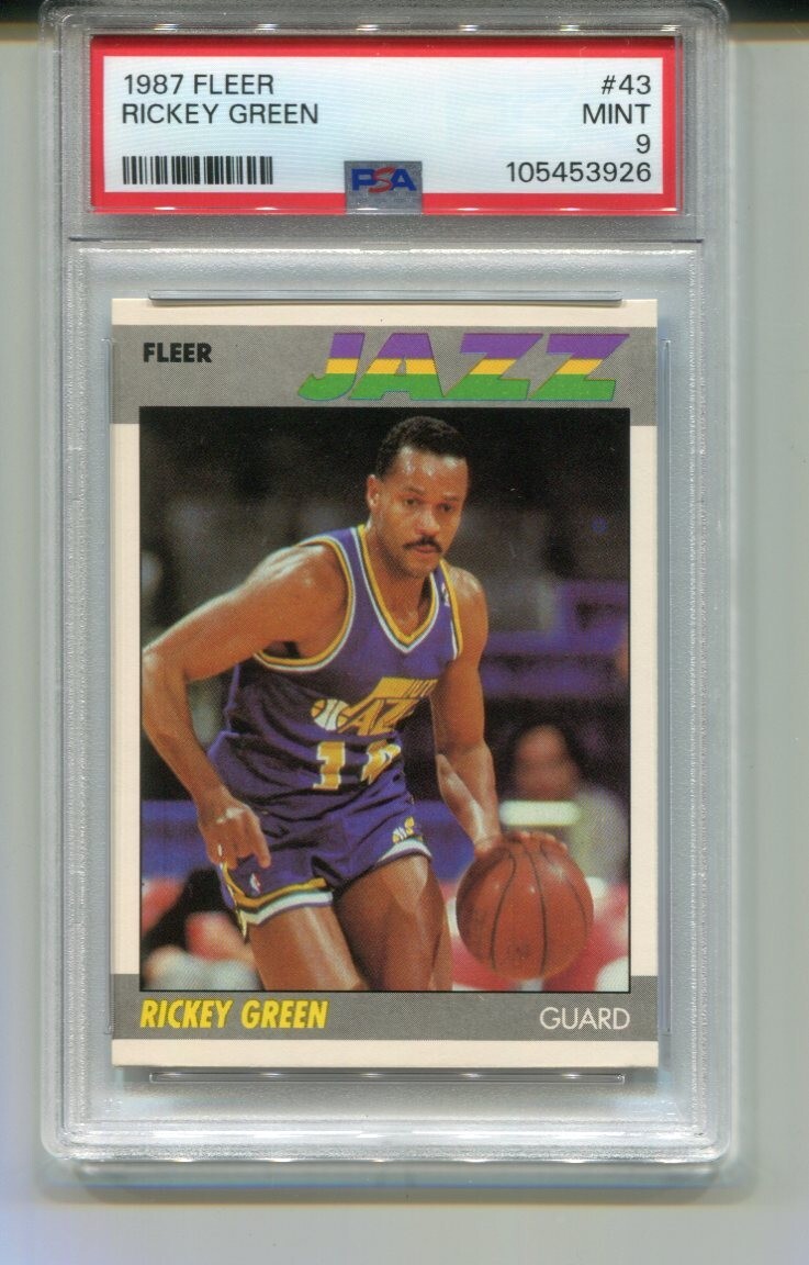 1987 Fleer Rickey Green Utah Jazz #43 PSA 9