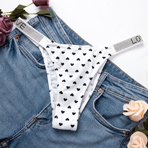 Women Sexy Thongs Briefs T-back Knickers Rhinestone G-String Breathable Comfort - Picture 15 of 24