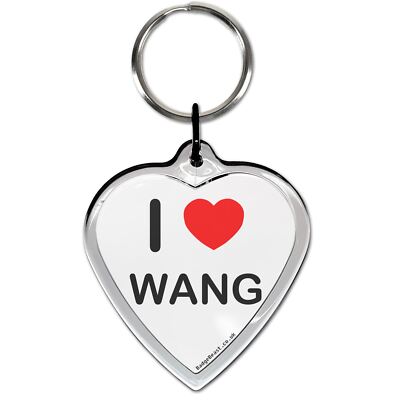 Wang I Love Heart Shaped Key Ring (52mm x 36mm)