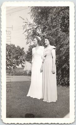 Young Women Wedding Day Bride Bridesmaid Sisters Black & White Snapshot Photo