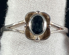 Hand Made Sterling Silver 925 Size 10 Black Onyx Gemstone Ring