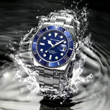 Herren Automatikuhr Wasserdicht Taucheruhr Mechanisch Edelstahl Luxus Uhr