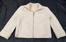 NEXT SIZE 14UK LARGE WOMENS BEIGE SOFT SHELL FAUX SUEDE SHERPA LINED JACKET COAT