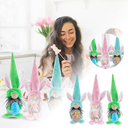 Easter Bunny Gnome With Easter Eggs Cute Bunny Gnome Faceless Doll Easter Home