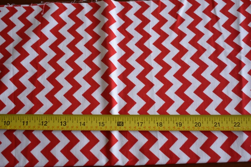 18" Long, Red & White Chevrons, Riley Blake/"Chevron"/RBD/C340, N2187 - Image 2 of 4
