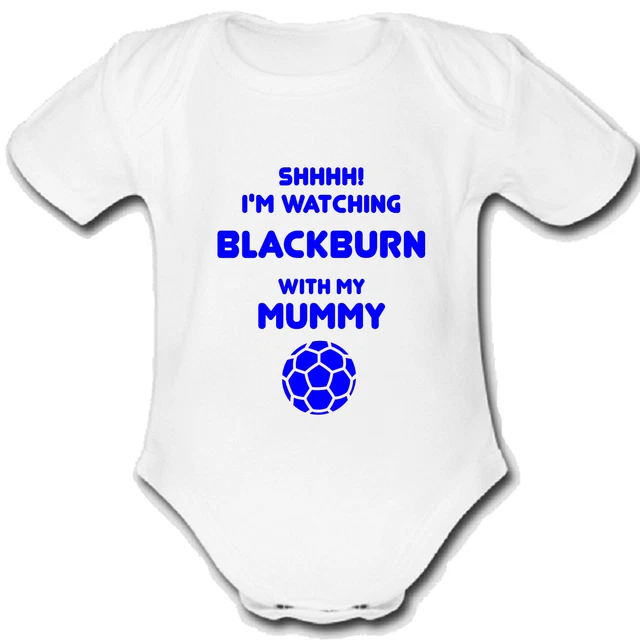 PSYCHOBABY BLACKBURN @ROVERS MUMMY Strampler Baby Weste Grow FUSSBALL GESCHENK VON FÜR A