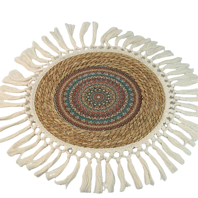 Кисточки круглый однослойный тонкий коврик футон медитации поклонения ковер новый - Изображение 3 из 4