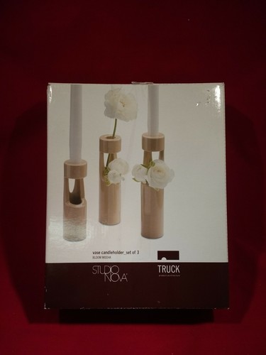 Studio Nova Retro MODERNO Portacandele Bastoncini Bud Vasi Set 3 Camion  - Foto 1 di 6