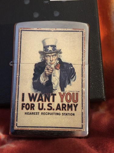 US Army Zippo Lighter 2020 Uncle Sam Wants You Mint Unfired No fuel New In Box