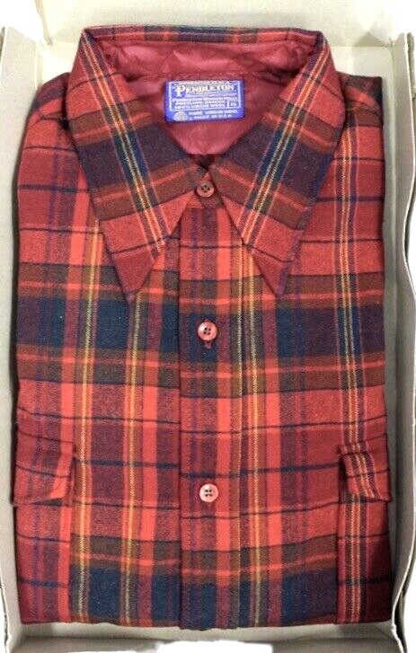 VTG 70s–80s Pendleton Loop Collar Wool Shirt L Re… - image 1