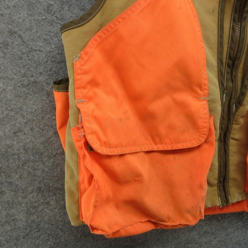 VTG Carhartt Vest Mens Large Brown Orange VU250 Hunting Game Bag Distressed 90s - Picture 7 of 24