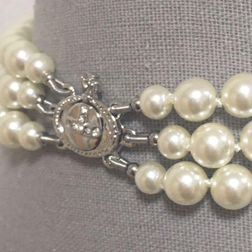 Collana Perla Rotta Vivienne Westwood Argento con cordino [EJ305 - Foto 3 di 6