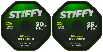 (0,45 /1m) RidgeMonkey Vorfach Stiffy Chod/Stiff Filament, 20m Vorfachschnur
