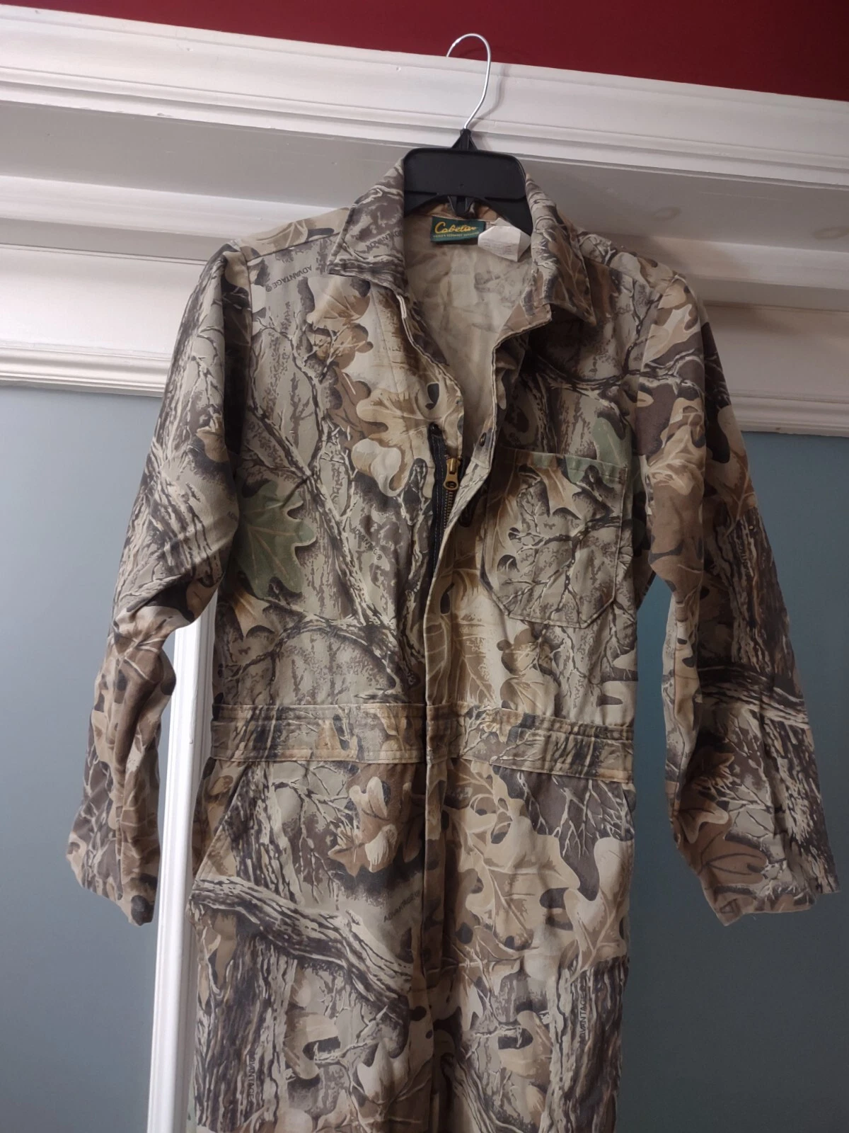 VTG CABELAS Hunting Coveralls Jumpsuit Advantage Camo Sz 16 Regular youth