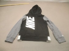 NIKE Size 6-7 YRS Boys Black Cotton Pocket Training Outdoor Athletic Hoodie 063