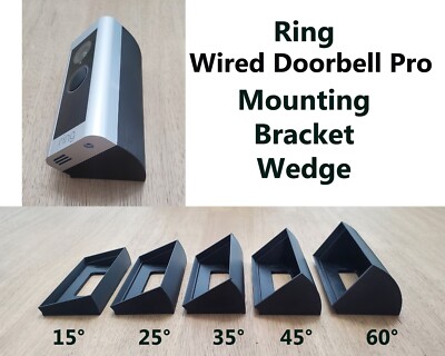 Ring Wired Doorbell Pro Wedge Angle Mount Bracket 15 25 35 45 60 75 90 