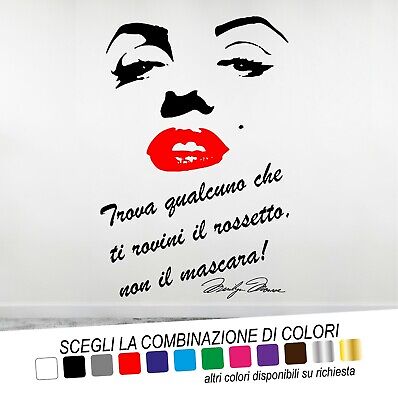 Adesivi Murali Adesivo Wall Stickers Casa Decorazioni Marilyn Monroe Rossetto Ebay