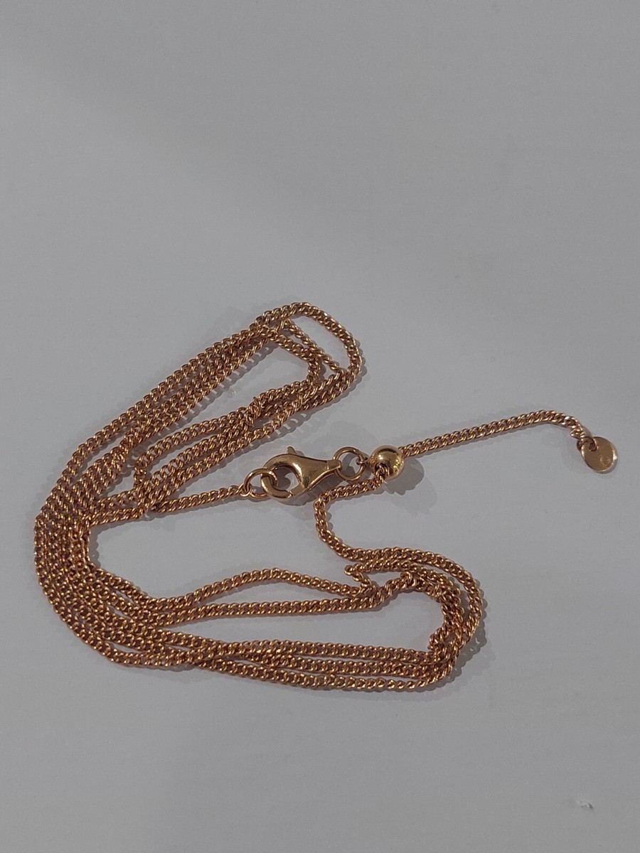Genuine Pandora Rose Gold Curb Chain Necklace 60cm Adjustable To