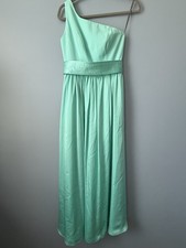 White by Vera Wang Mint Color Bridesmaid Dress Or Formal Gown One Shoulder Sz 2